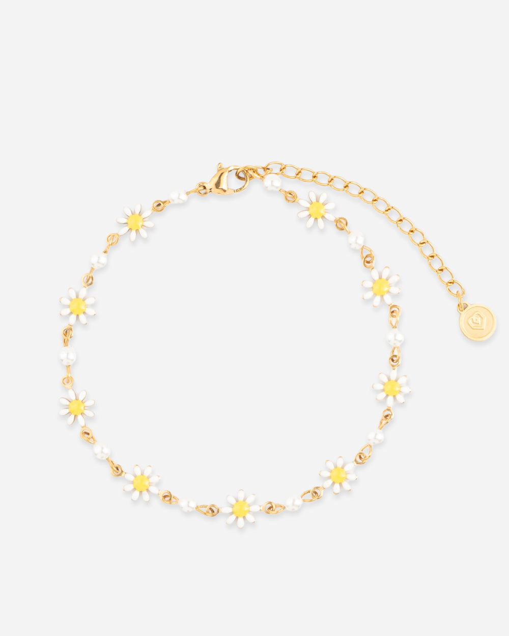 ENKELBANDJE met madeliefjes - Goud