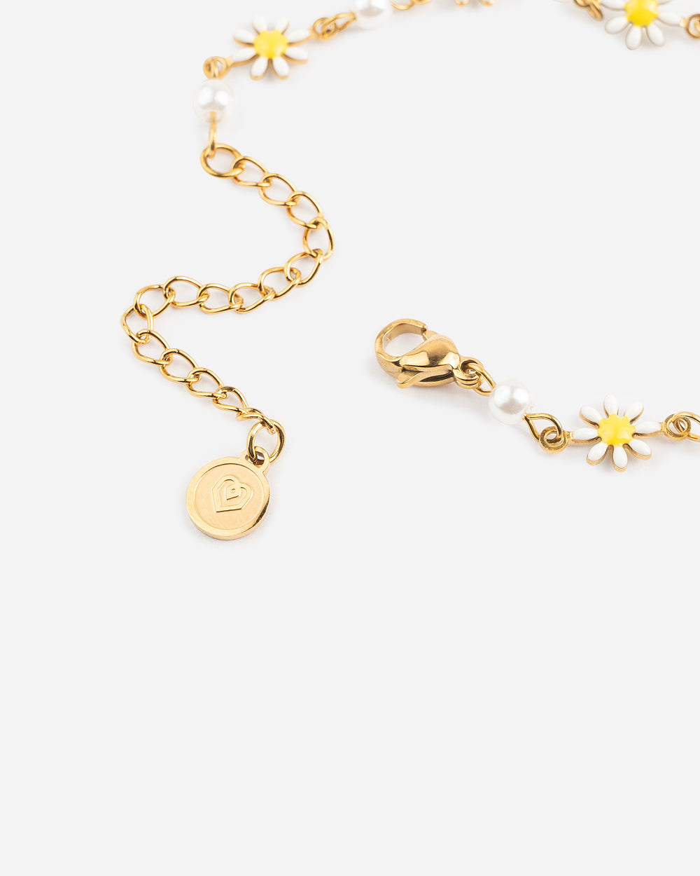 ENKELBANDJE met madeliefjes - Goud