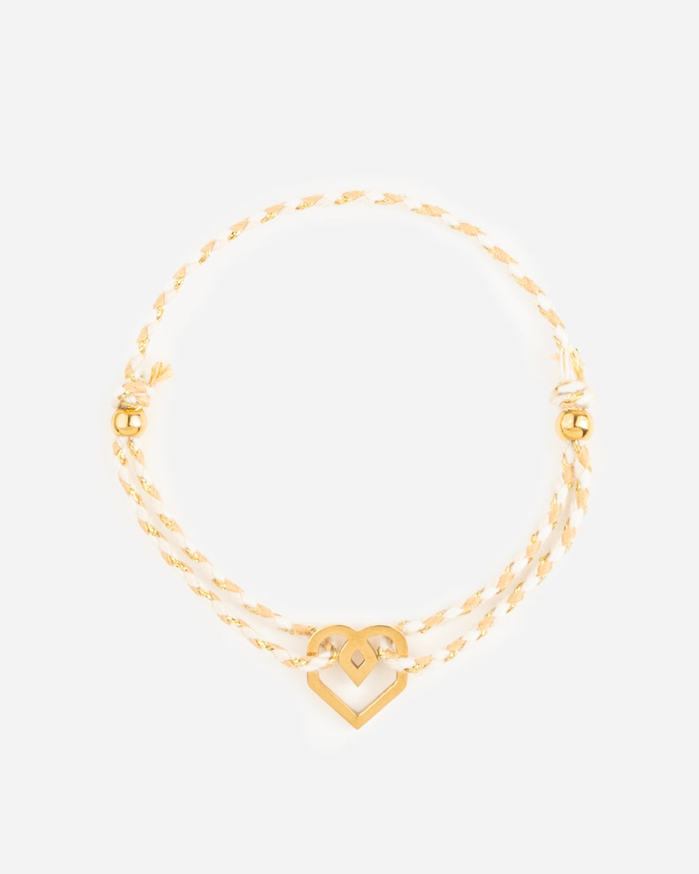 ARMBAND Cremekleurig met hartje