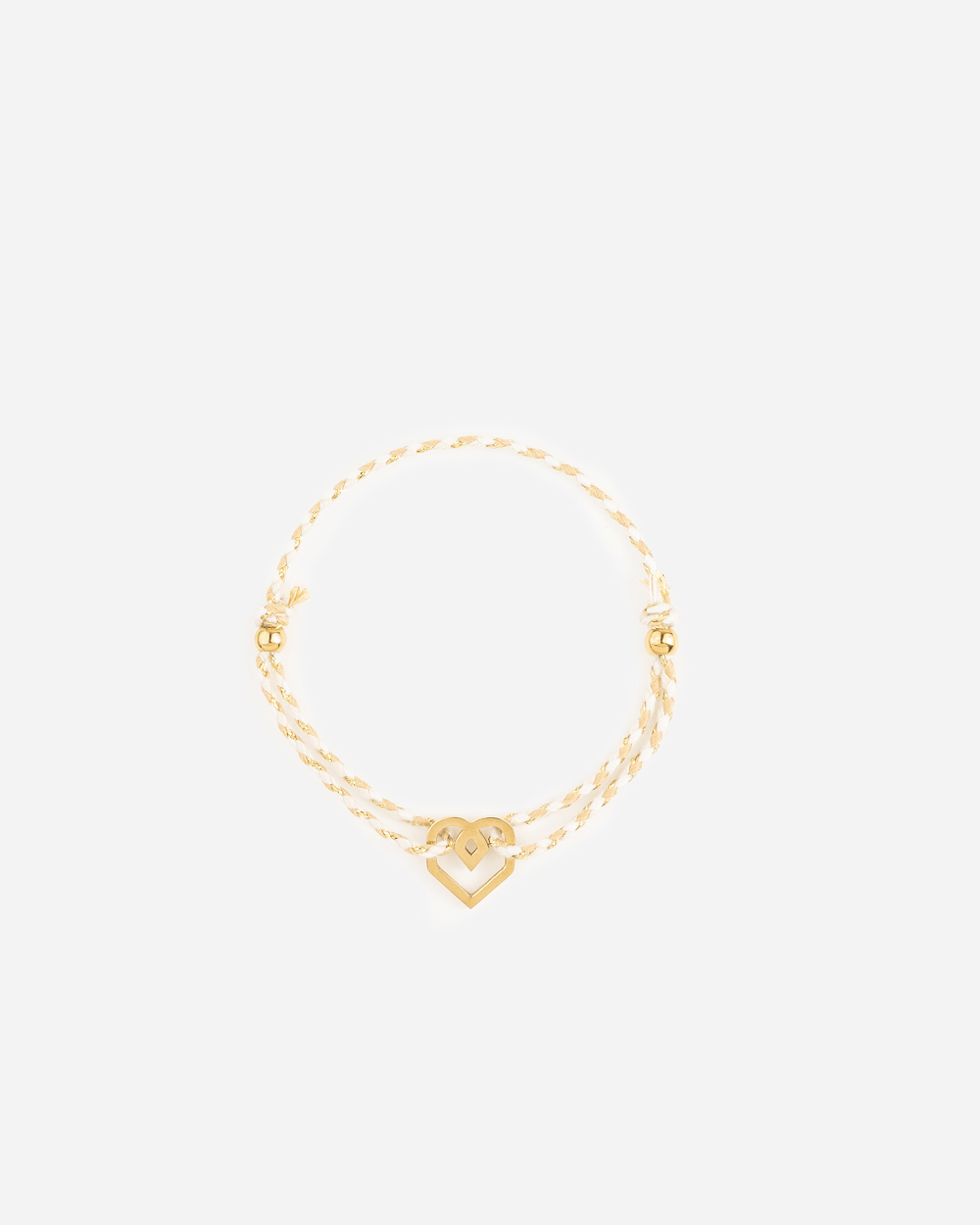 ARMBAND Cremekleurig met hartje