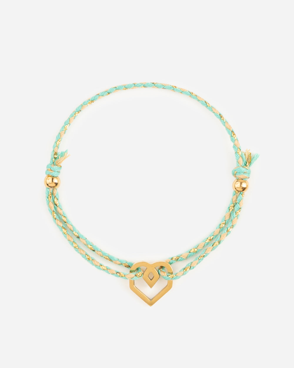 ARMBAND Pistachekleurig met hartje