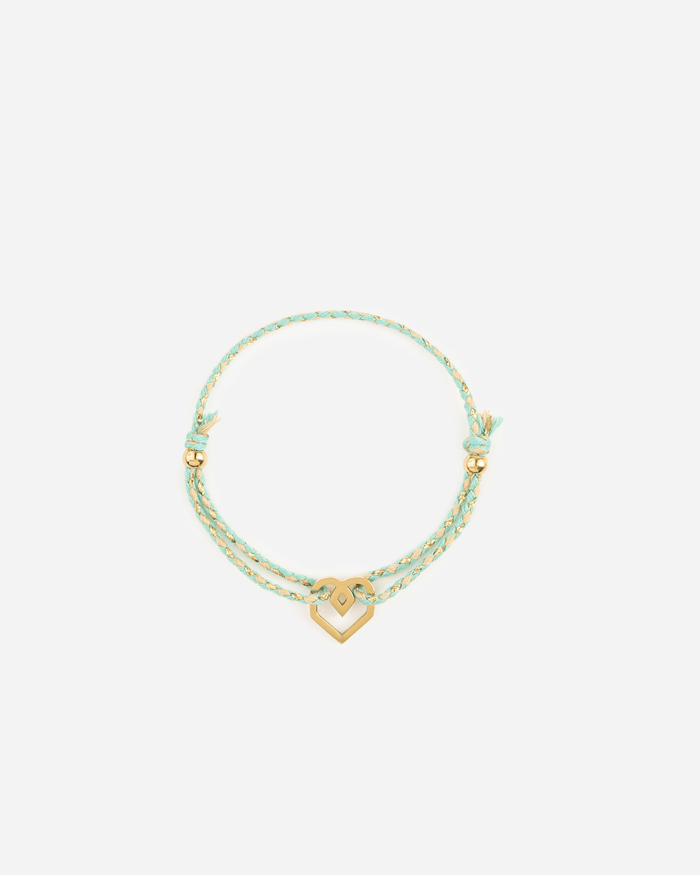 ARMBAND Pistachekleurig met hartje